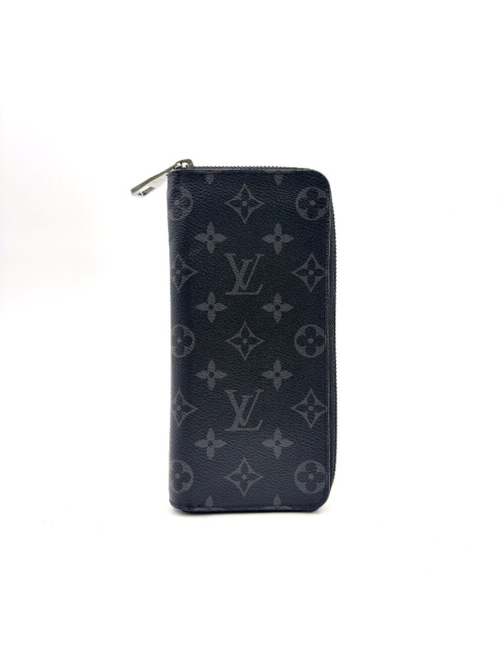 Louis Vuitton Zippy Wallet Vertical Monogram Eclipse Leather Black Zip Around
